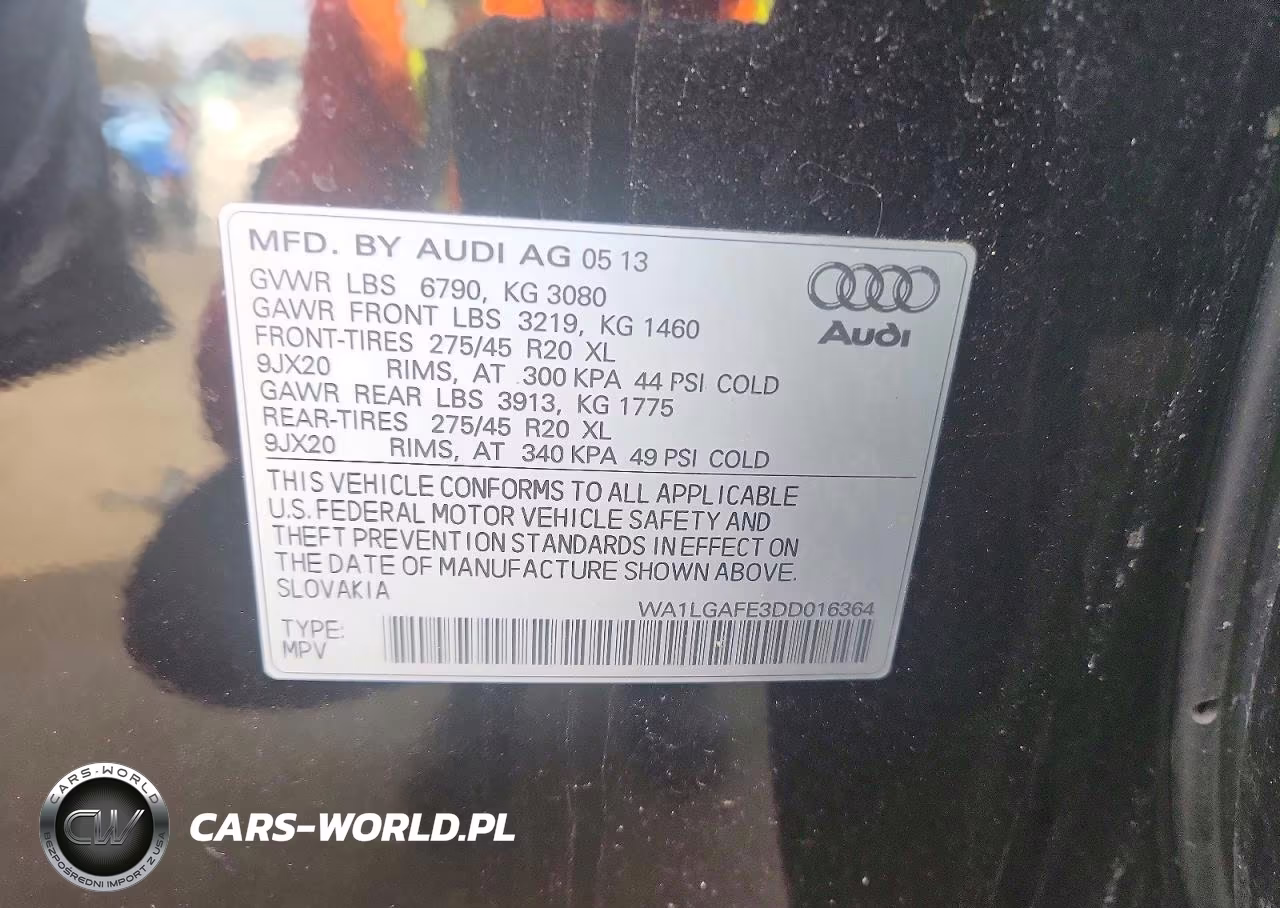 2013 Audi Q7 VIN:WA1LGAFE3DD016364 - 13