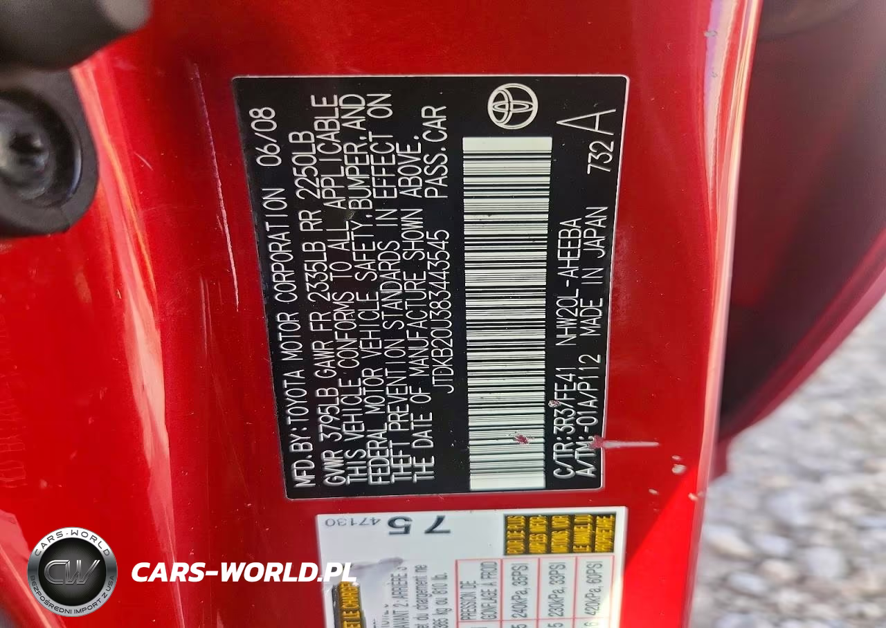 2008 Toyota Prius Base VIN:JTDKB20U383443545 - 12