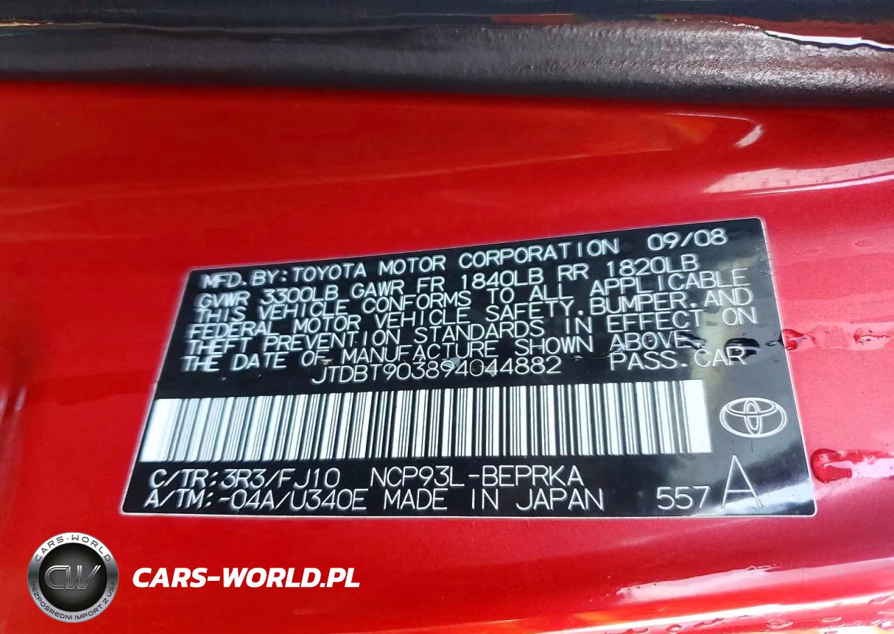 2009 Toyota Yaris Base VIN:JTDBT903894044882 - 12