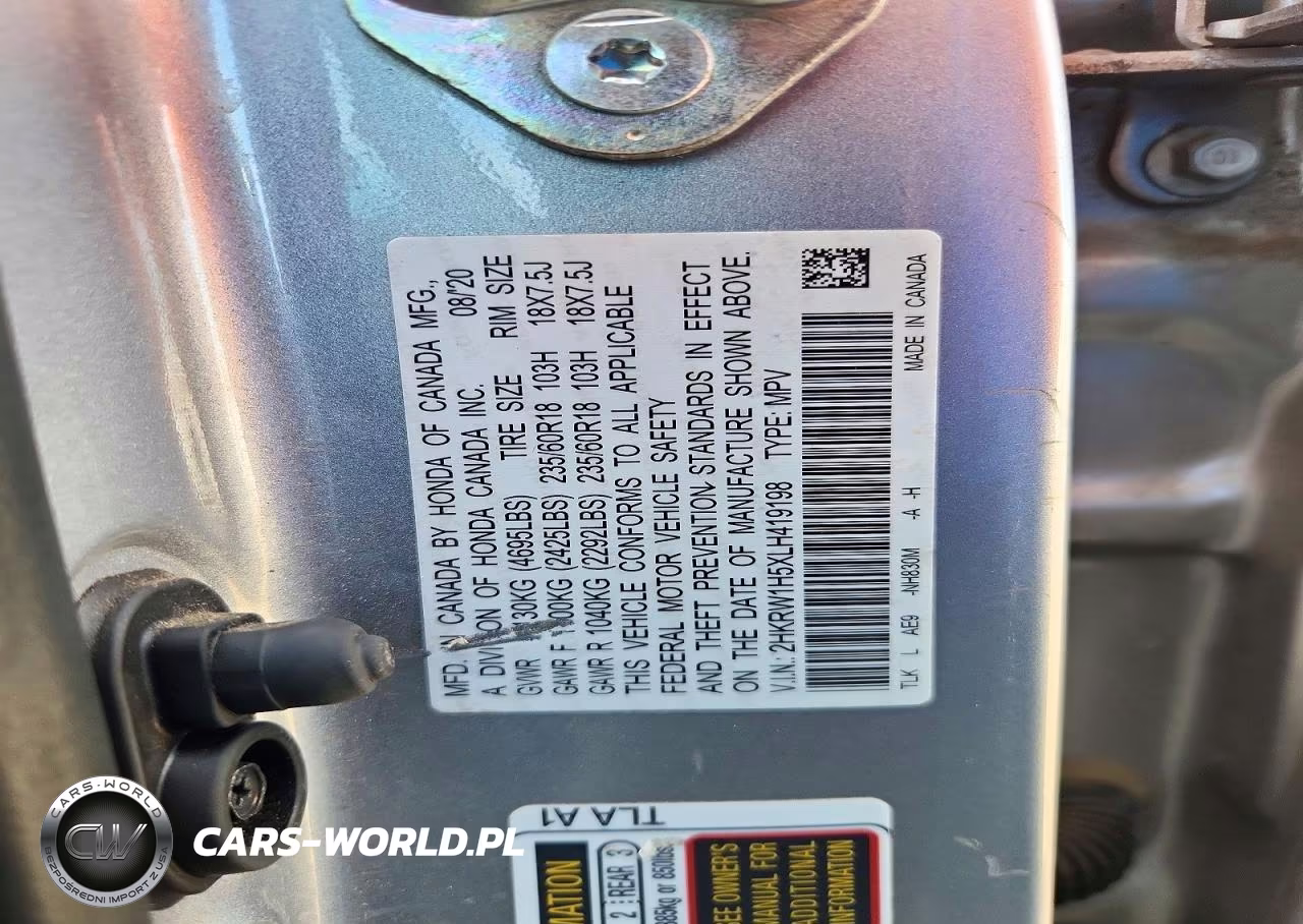 2020 Honda Cr-V Ex VIN:2HKRW1H5XLH419198 - 13