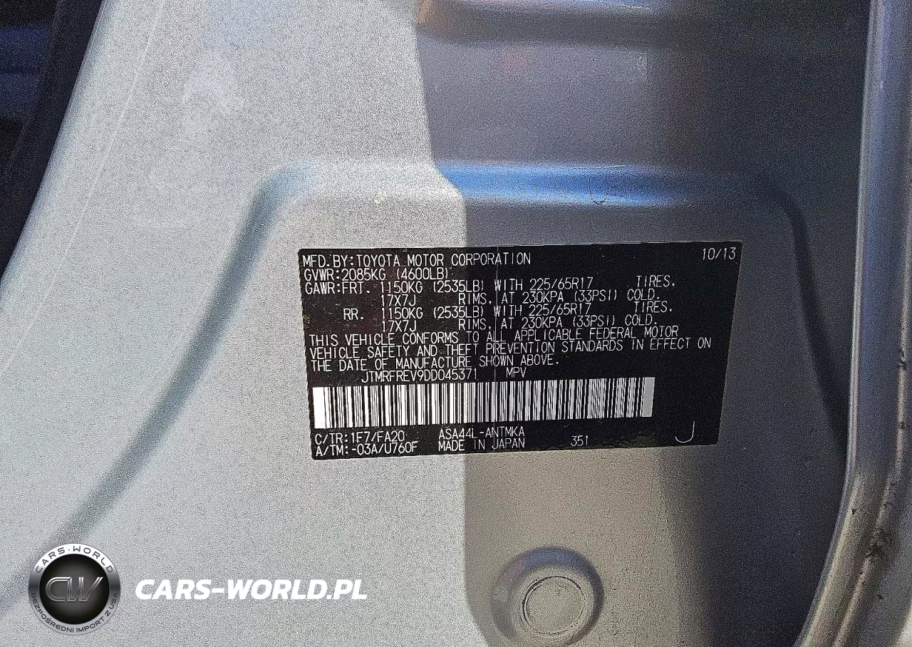 2013 Toyota Rav4 Xle VIN:JTMRFREV9DD045371 - 13