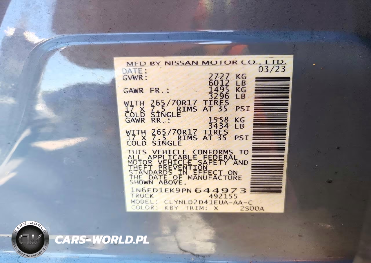 2023 Nissan Frontier Pro-4X VIN:1N6ED1EK9PN644973 - 12