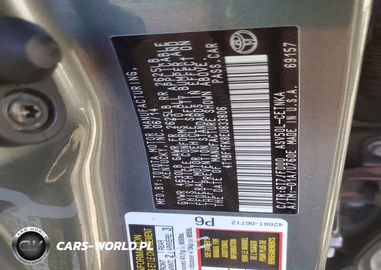 2014 Toyota Camry Le VIN:4T1BF1FK8EU833806 - 12