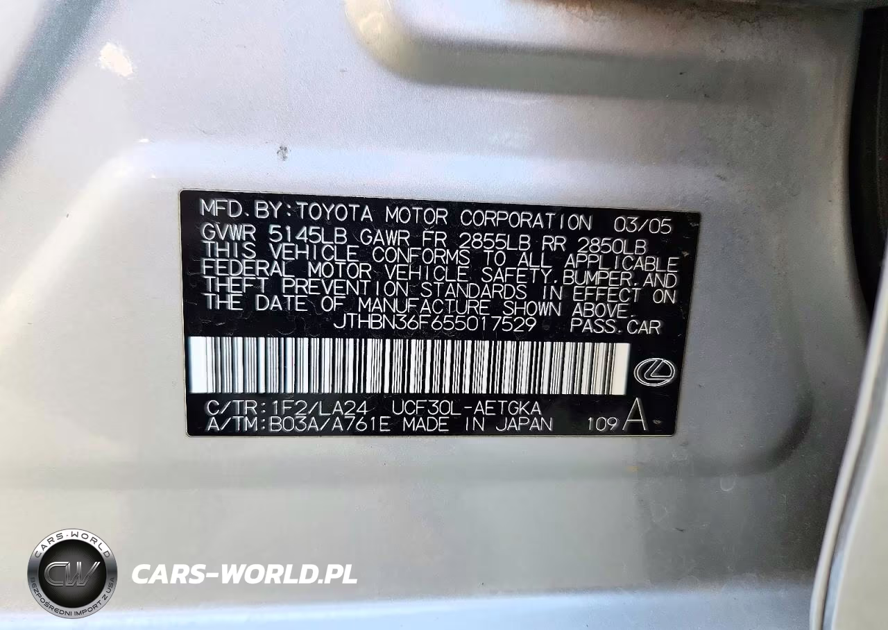 2005 Lexus Ls 430 VIN:JTHBN36F655017529 - 12