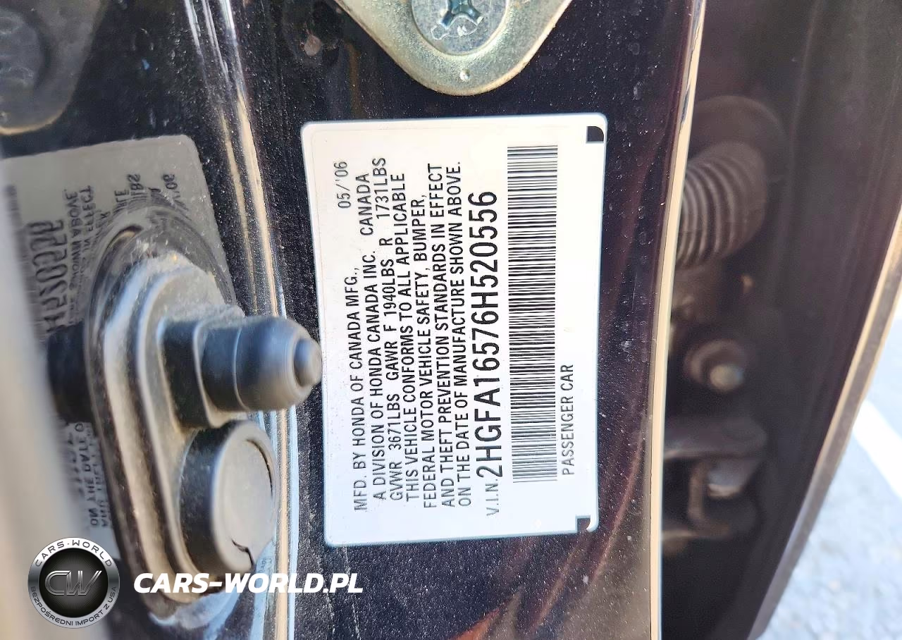 2006 Honda Civic Lx VIN:2HGFA16576H520556 - 13