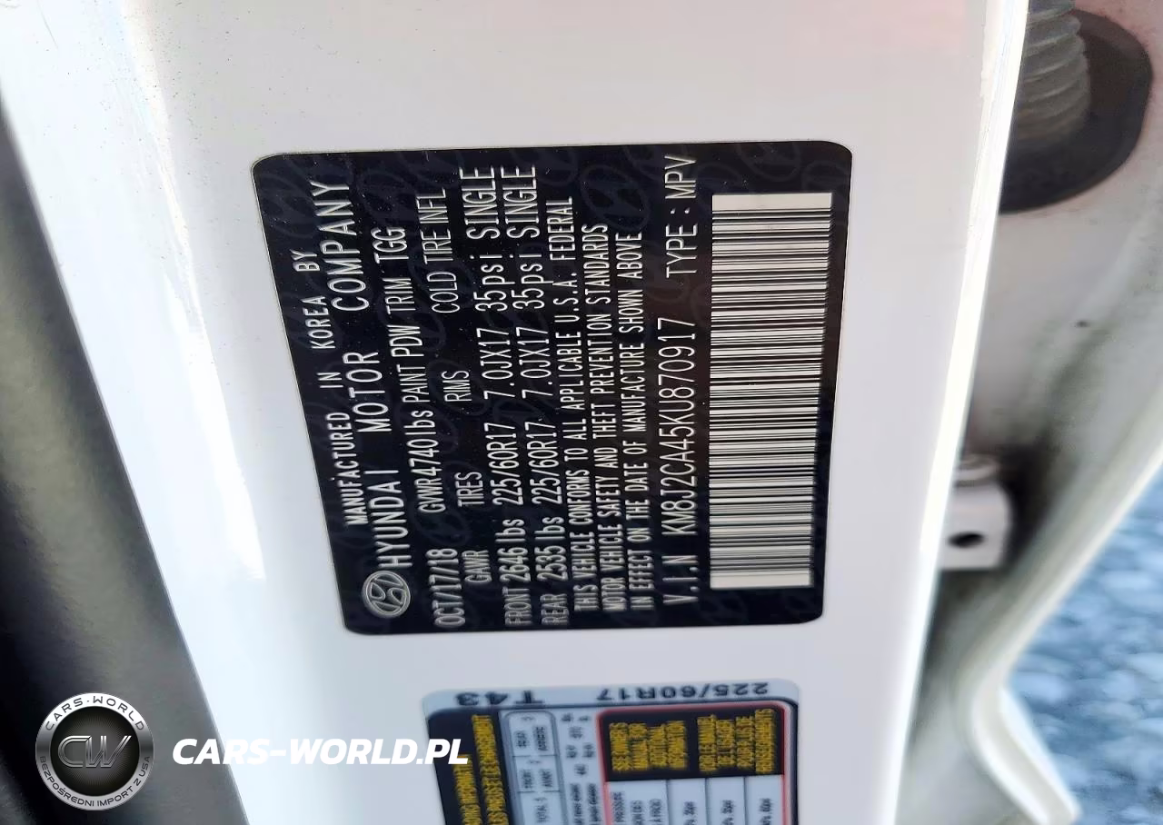 2019 Hyundai Tucson Se VIN:KM8J2CA45KU870917 - 12
