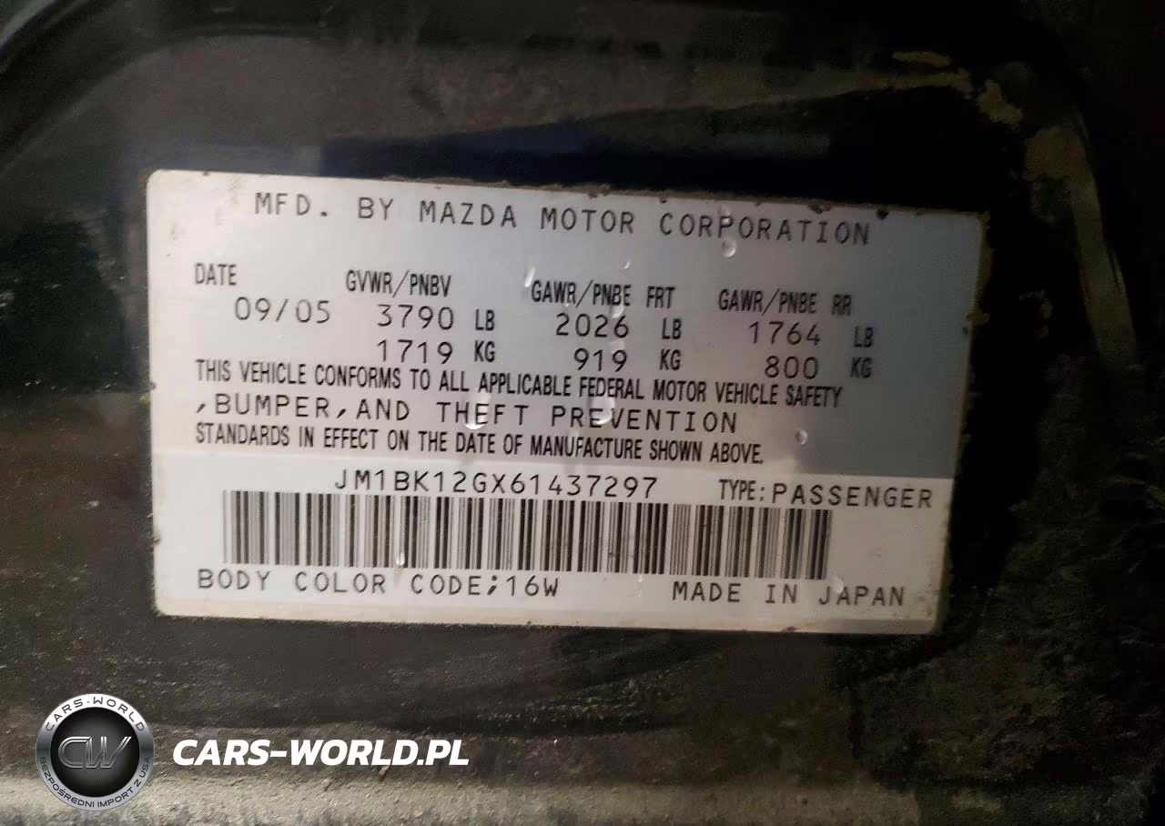 2006 Mazda 3 I VIN:JM1BK12GX61437297 - 12
