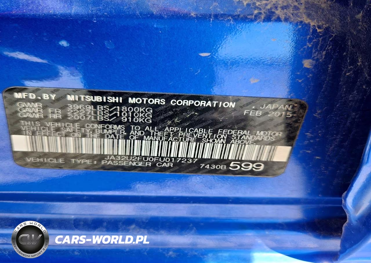 2015 Mitsubishi Lancer Es VIN:JA32U2FU0FU017237 - 12