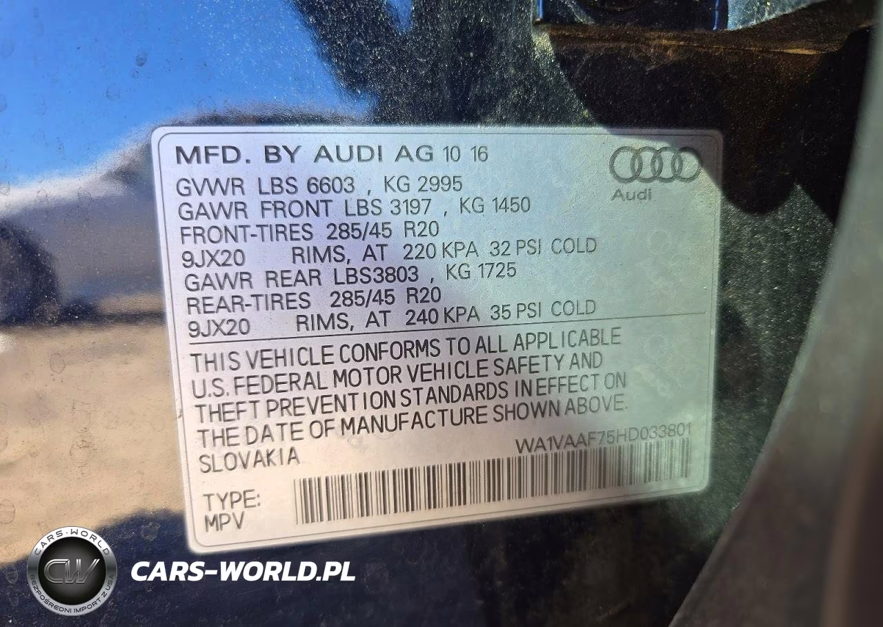 2017 Audi Q7 Prestige VIN:WA1VAAF75HD033801 - 13