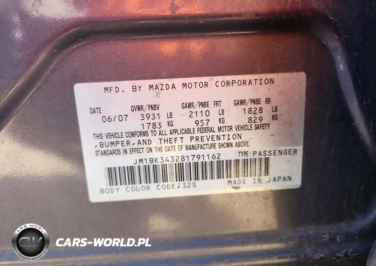 2008 Mazda 3 Hatchback VIN:JM1BK343281791162 - 12