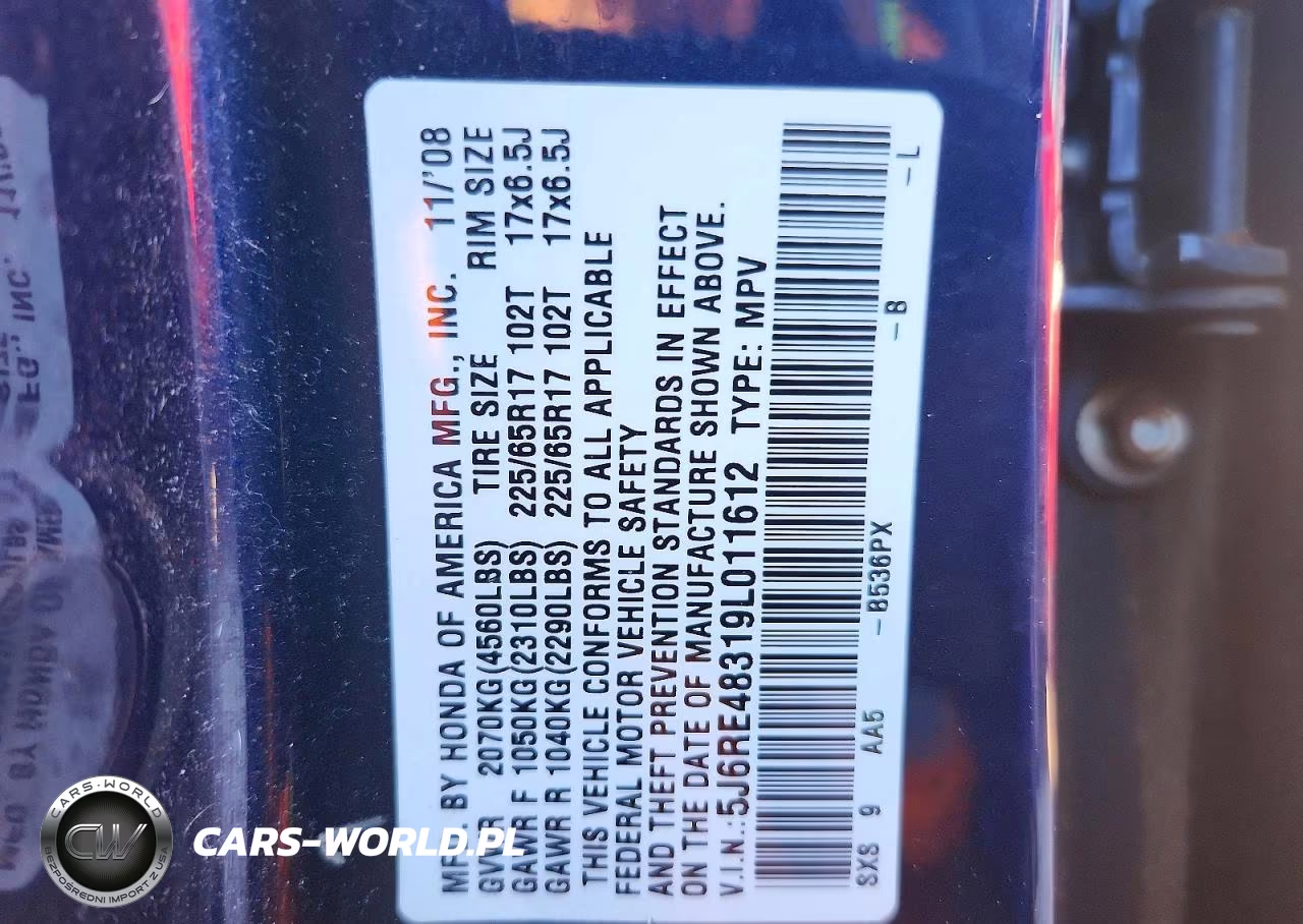 2009 Honda Cr-V Lx VIN:5J6RE48319L011612 - 13