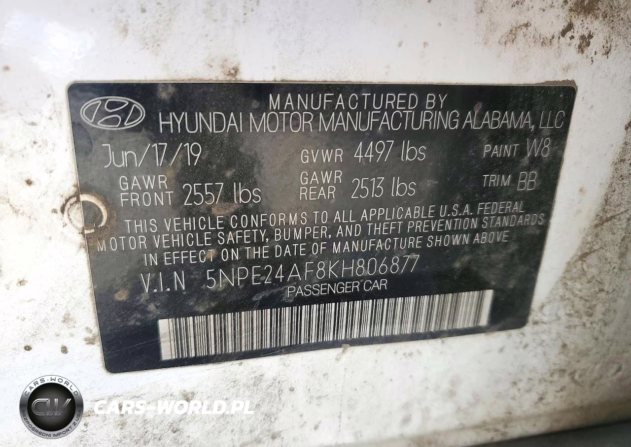 2019 Hyundai Sonata Se VIN:5NPE24AF8KH806877 - 12
