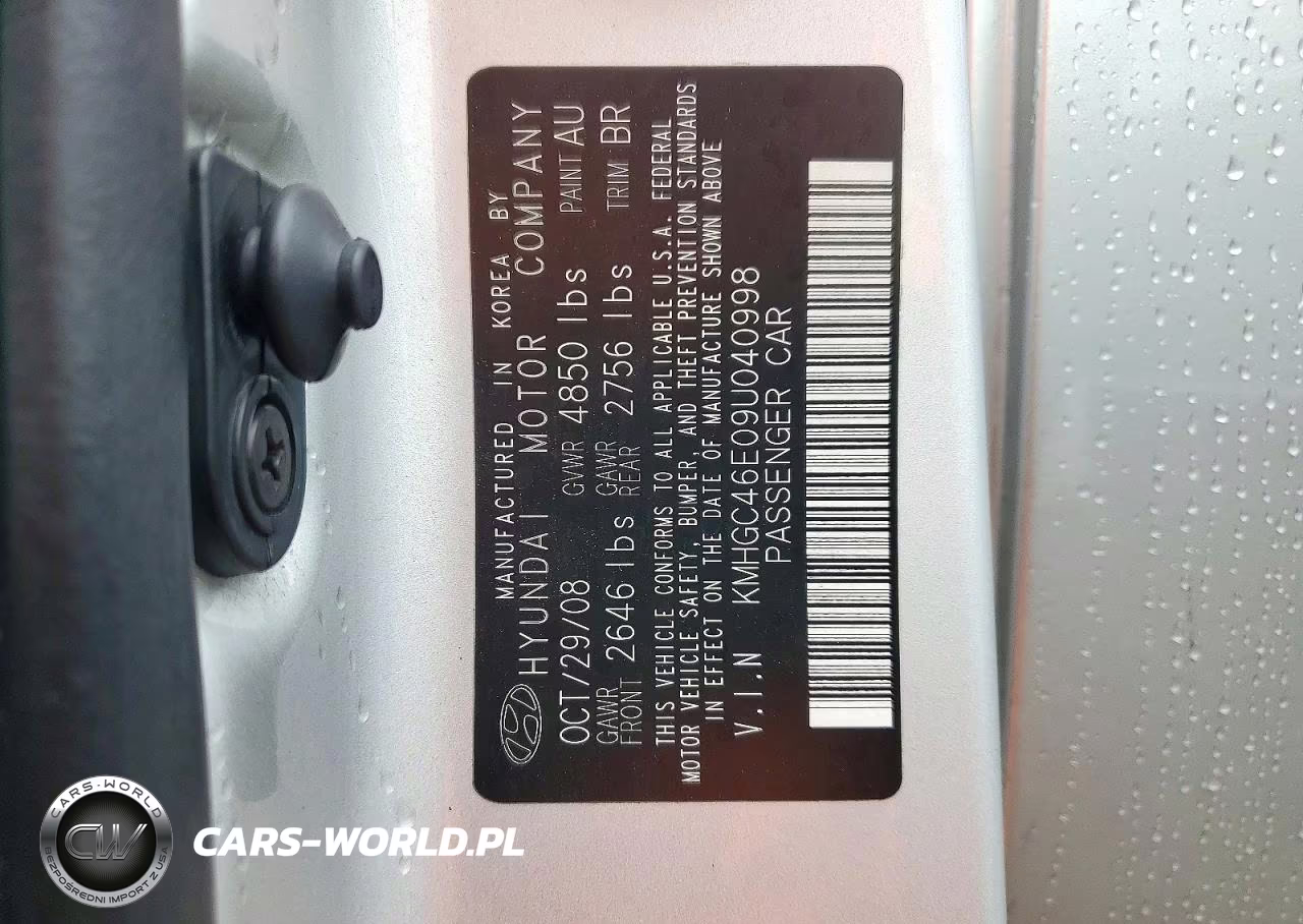 2009 Hyundai Genesis 3.8L VIN:KMHGC46E09U040998 - 12