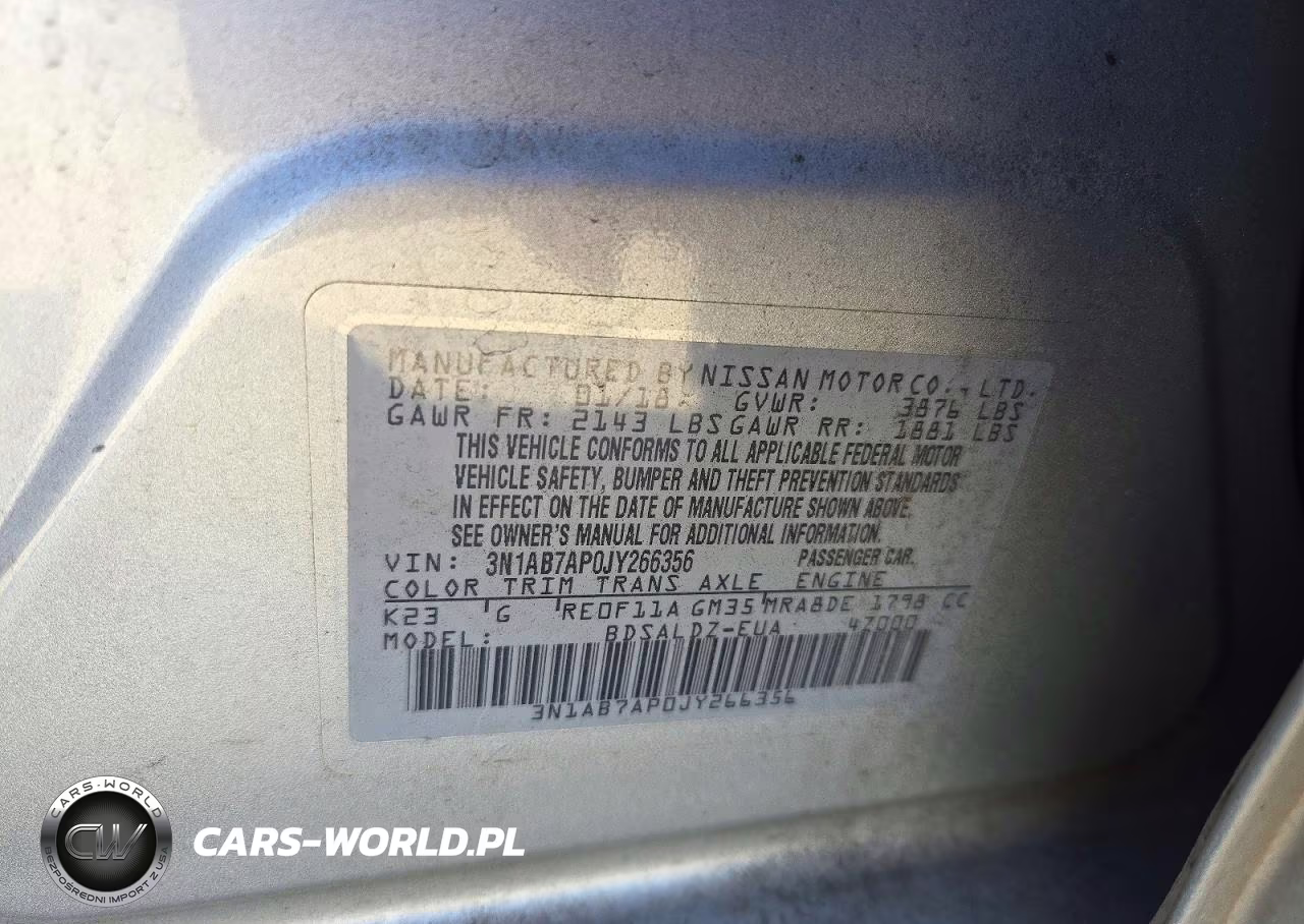 2018 Nissan Sentra Sv VIN:3N1AB7AP0JY266356 - 12