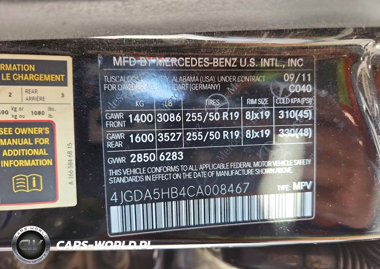 2012 Mercedes-Benz Ml 350 4Matic VIN:4JGDA5HB4CA008467 - 13