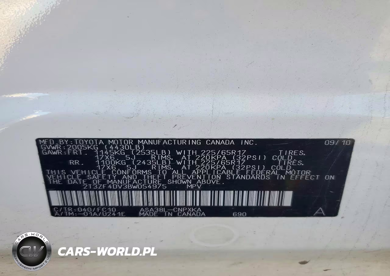 2011 Toyota Rav4 Base VIN:2T3ZF4DV3BW054975 - 13