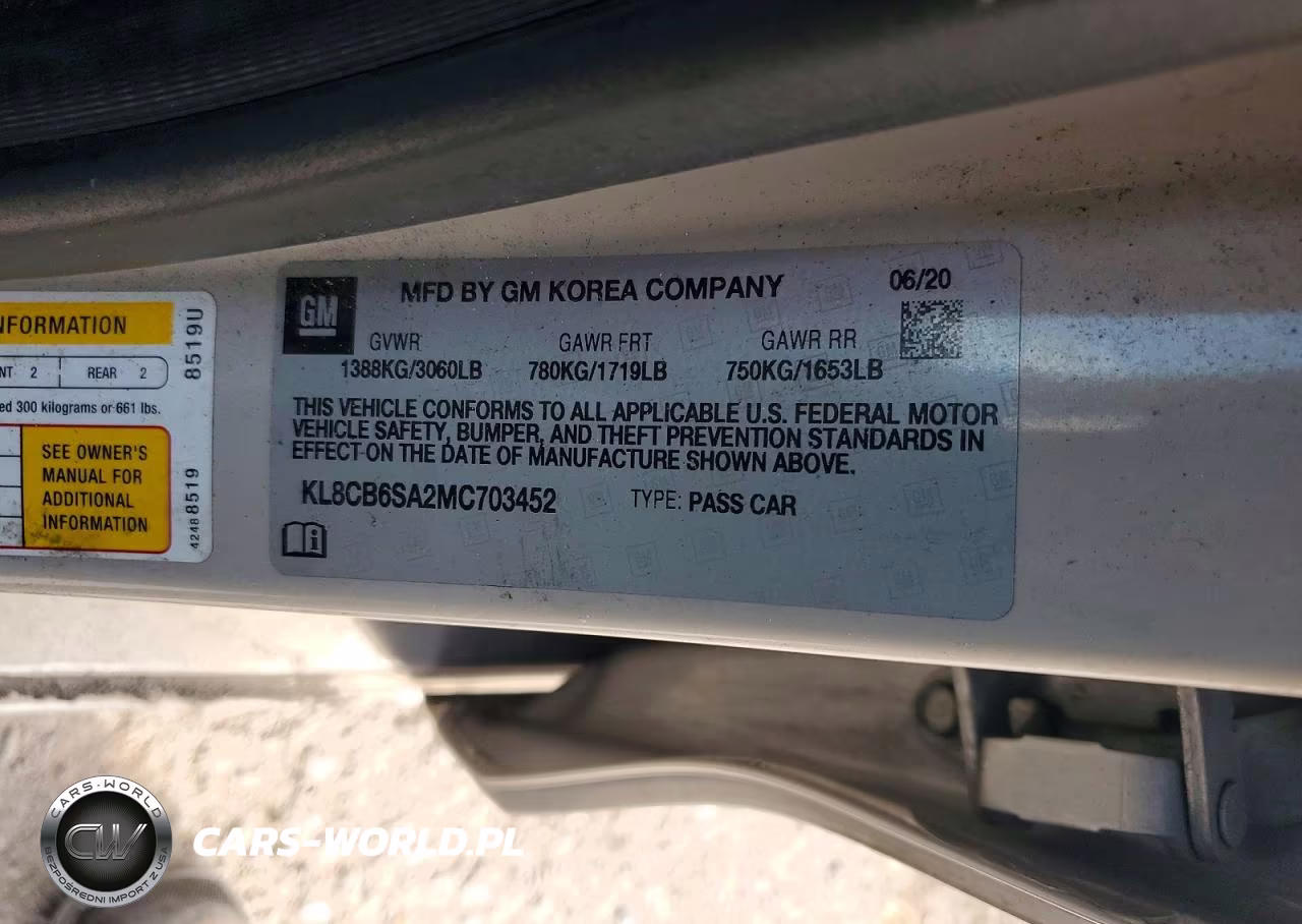 2021 Chevrolet Spark Ls VIN:KL8CB6SA2MC703452 - 12
