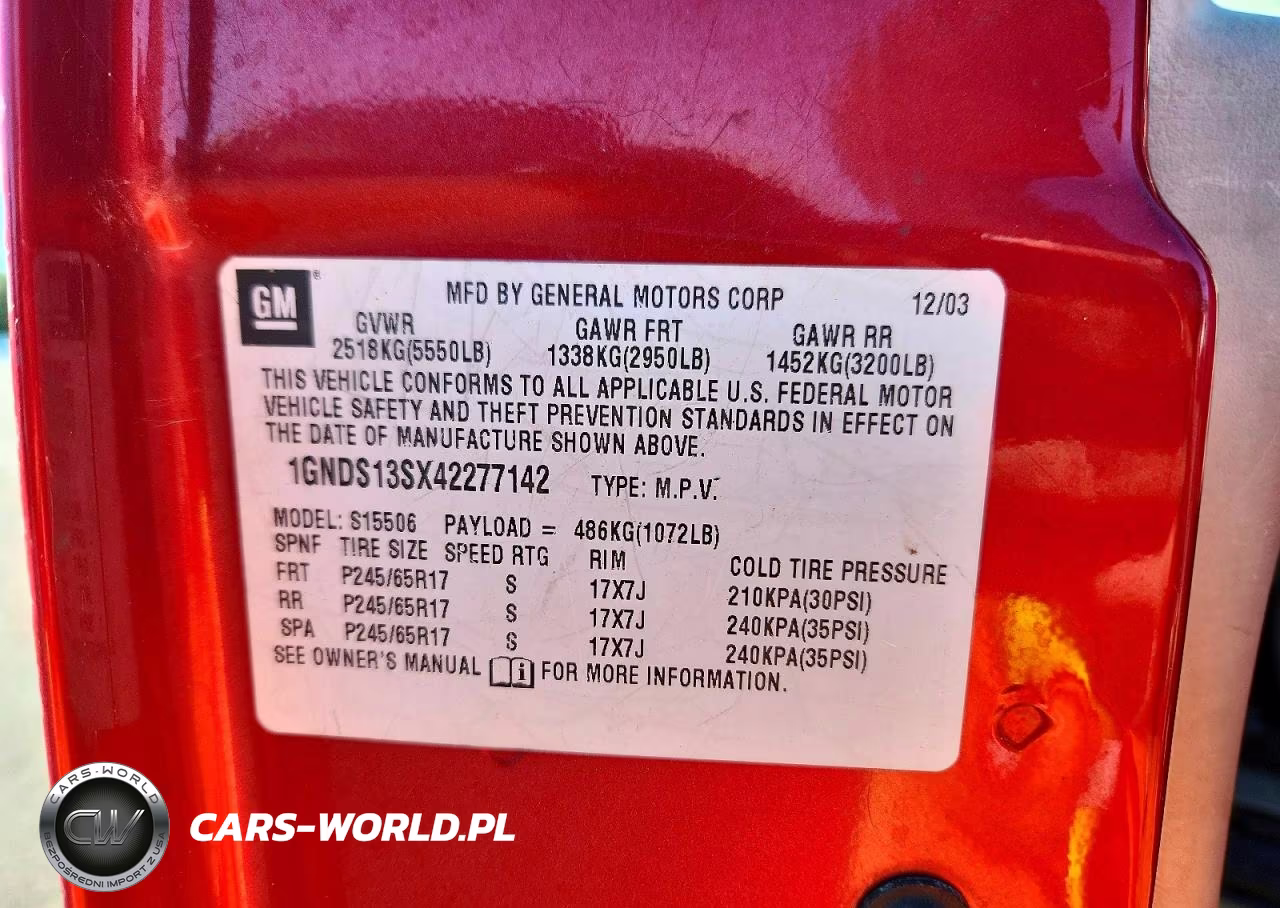 2004 Chevrolet Trailblazer Ls VIN:1GNDS13SX42277142 - 13