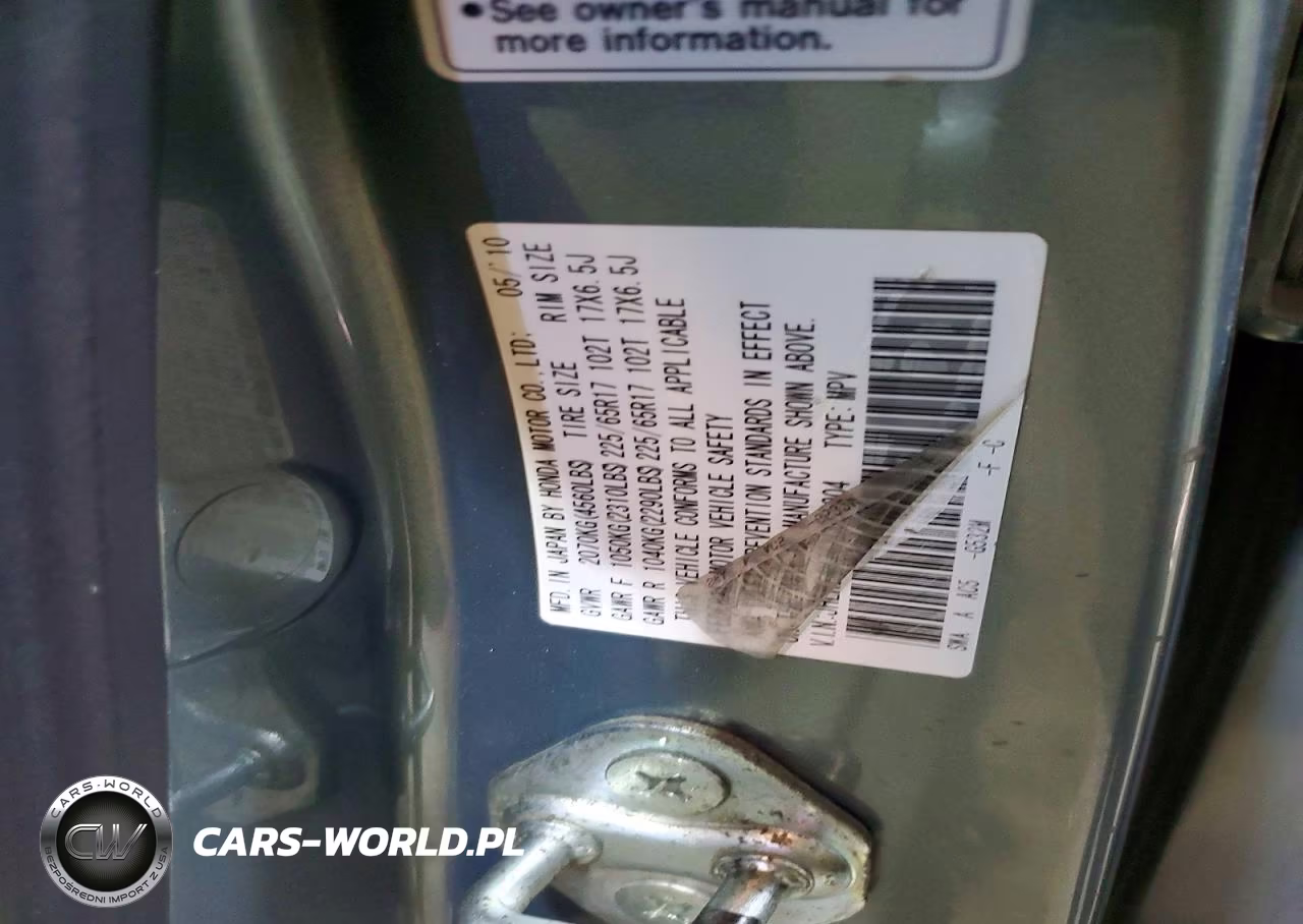 2010 Honda Cr-V Exl VIN:JHLRE4H76AC005904 - 12