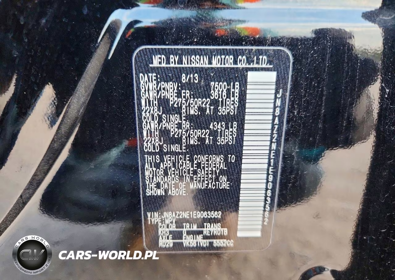 2014 Infiniti Qx80 Base VIN:JN8AZ2NE1E9063562 - 13