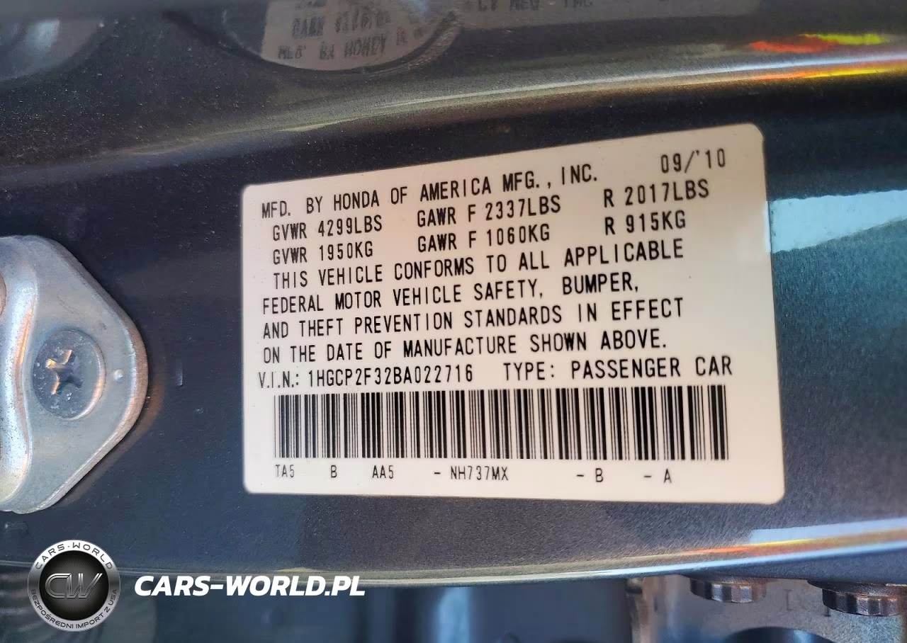2011 Honda Accord Lx VIN:1HGCP2F32BA022716 - 13