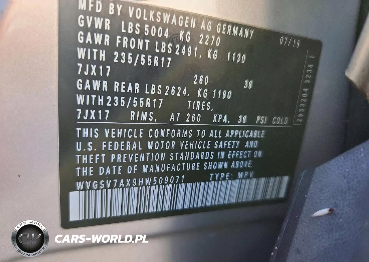 2017 Volkswagen Tiguan Wolfsburg VIN:WVGSV7AX9HW509071 - 12