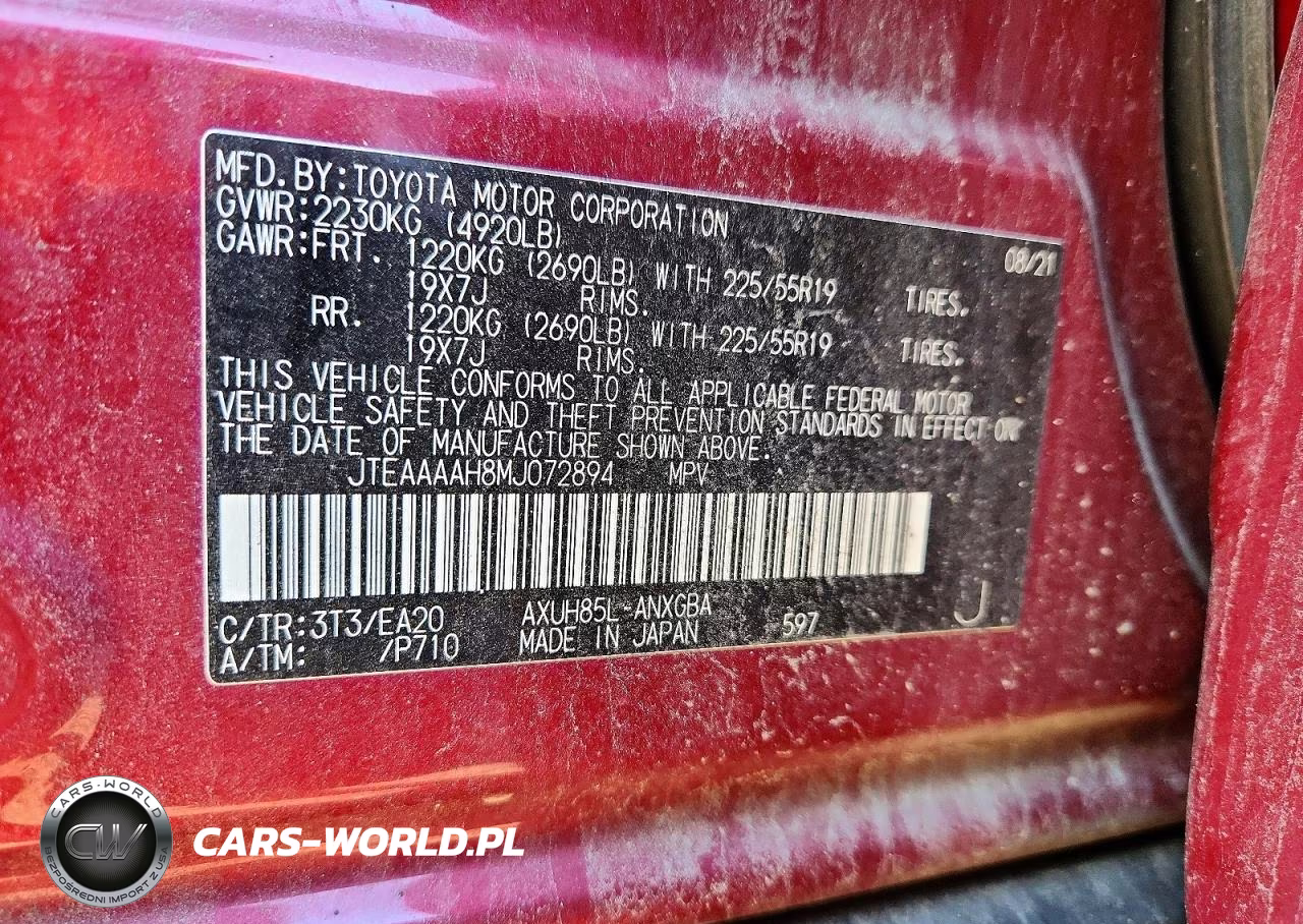 2021 Toyota Venza Xle VIN:JTEAAAAH8MJ072894 - 12