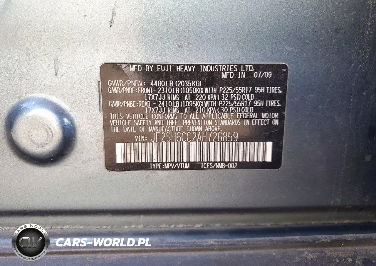 2010 Subaru Forester 2.5X Premium VIN:JF2SH6CC2AH726859 - 12