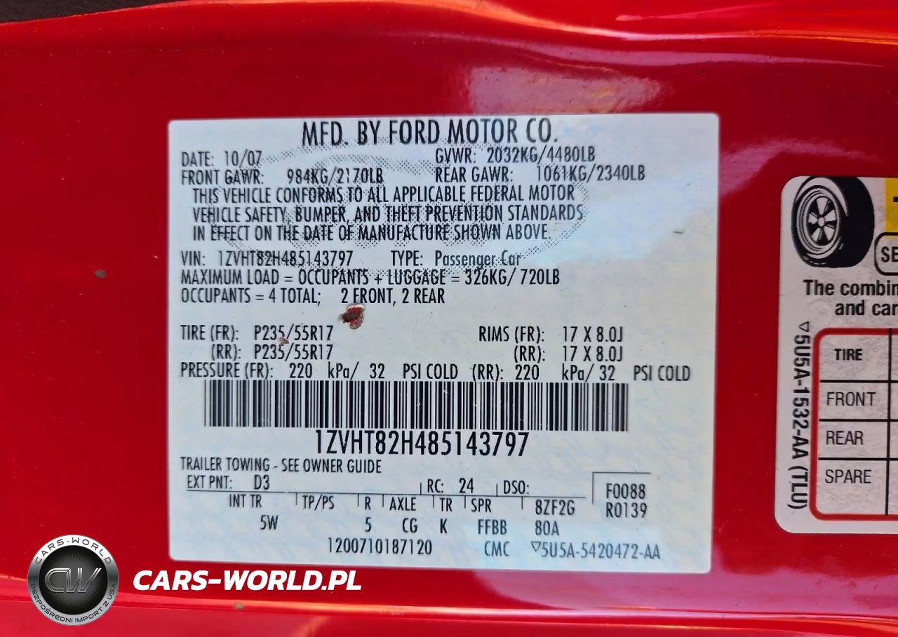 2008 Ford Mustang Gt VIN:1ZVHT82H485143797 - 12