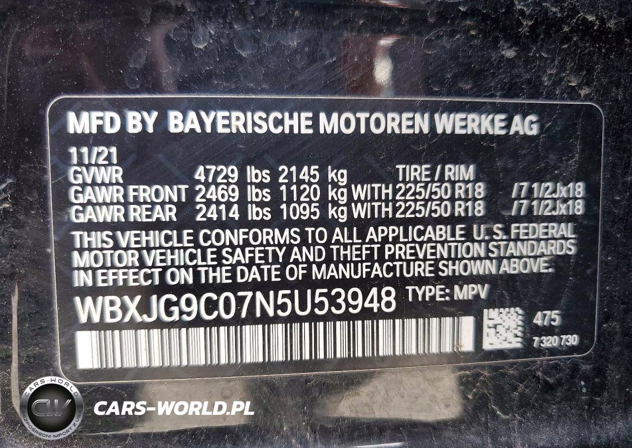 2022 BMW X1 xDrive28I VIN:WBXJG9C07N5U53948 - 13