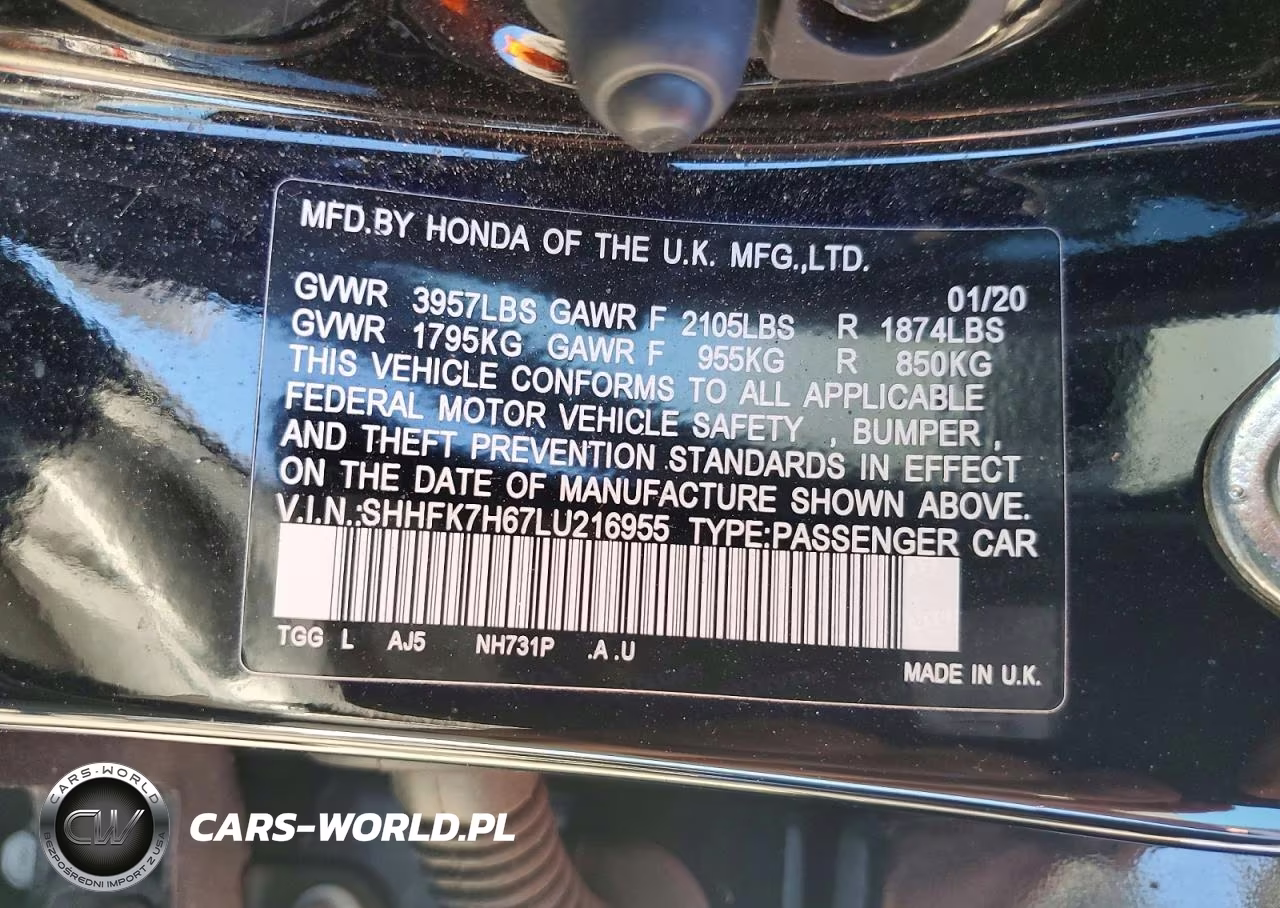 2020 Honda Civic Ex VIN:SHHFK7H67LU216955 - 12