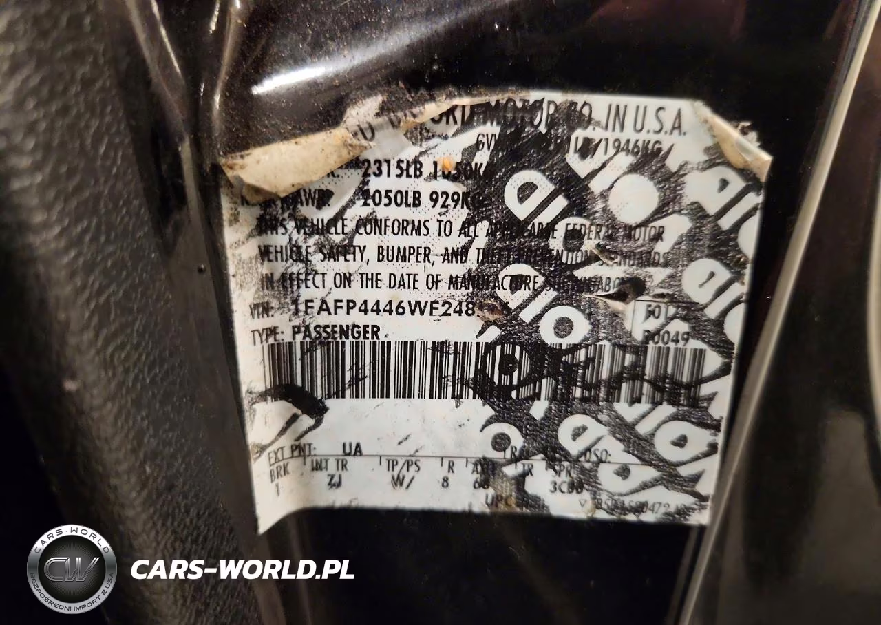 1998 Ford Mustang VIN:1FAFP4446WF248226 - 12
