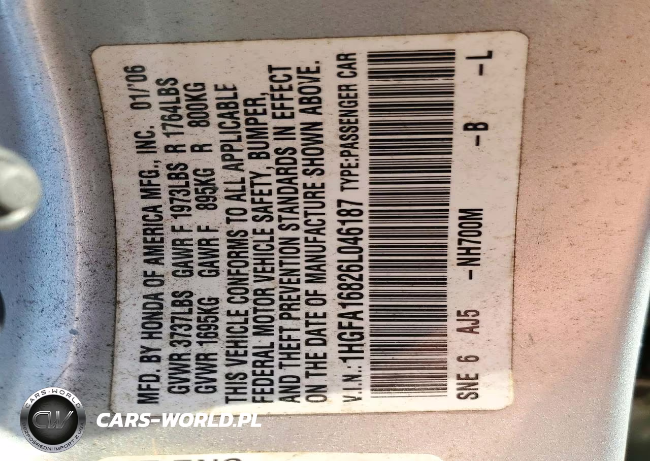 2006 Honda Civic Ex VIN:1HGFA16826L046187 - 12