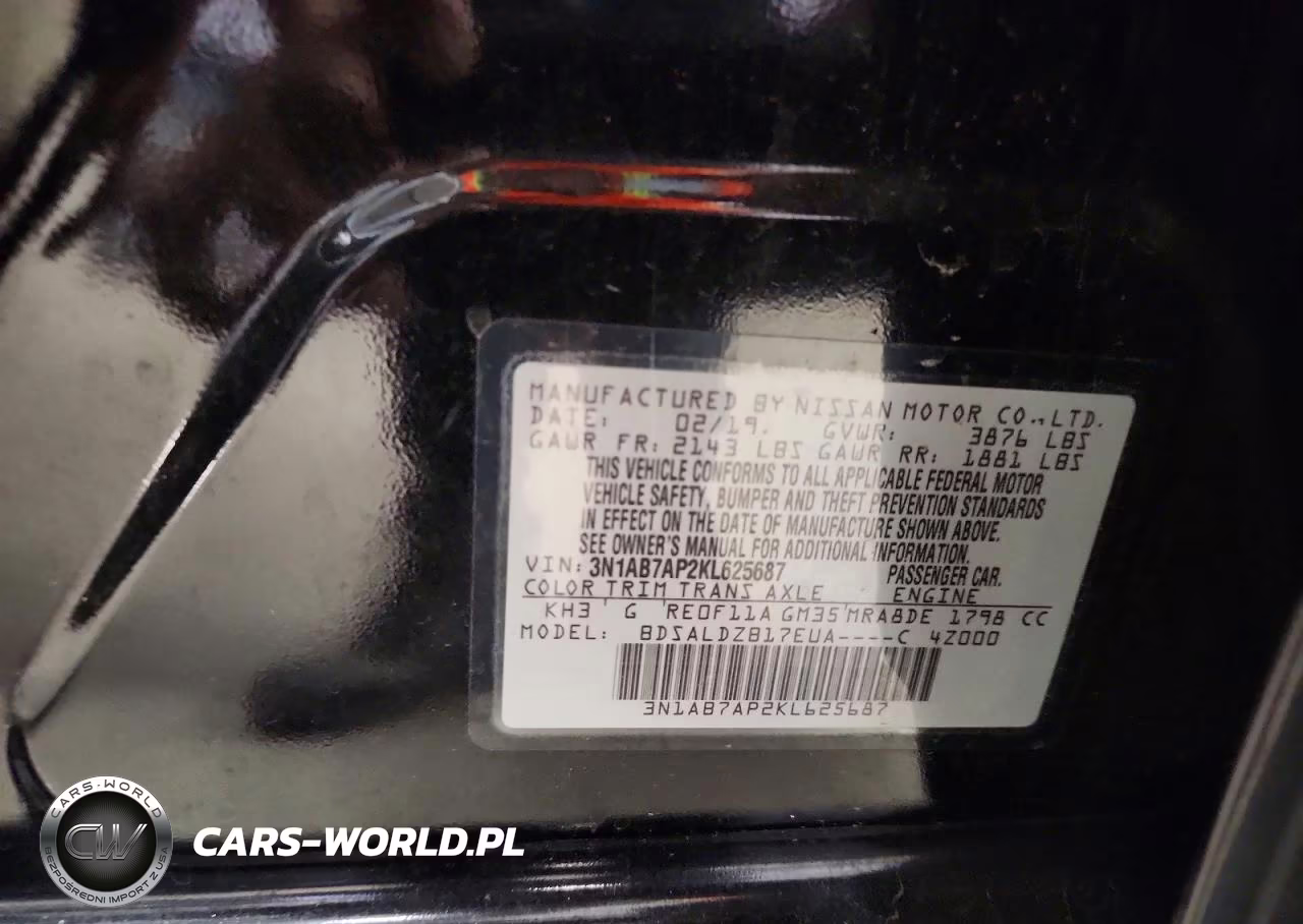 2019 Nissan Sentra Sv VIN:3N1AB7AP2KL625687 - 12