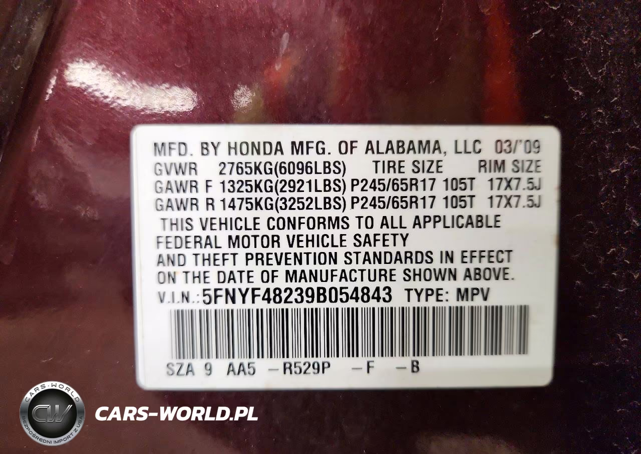 2009 Honda Pilot Lx VIN:5FNYF48239B054843 - 13