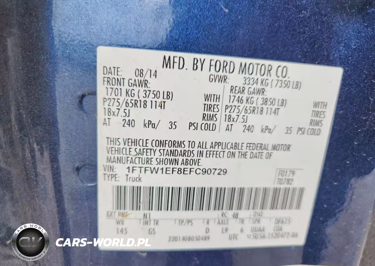 2014 Ford F150 Supercrew VIN:1FTFW1EF8EFC90729 - 13