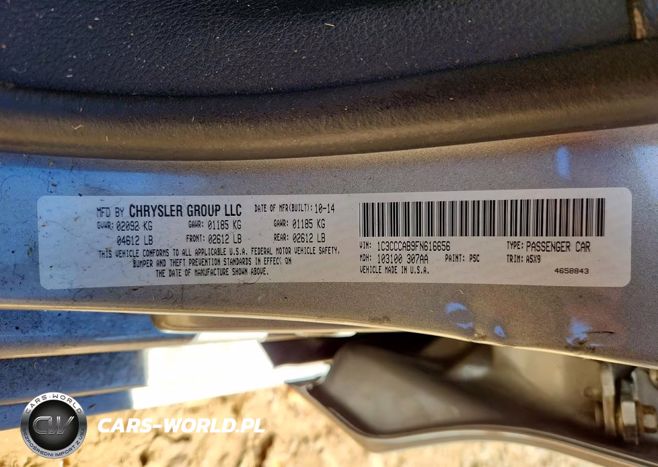 2015 Chrysler 200 Limited VIN:1C3CCCAB9FN616656 - 12