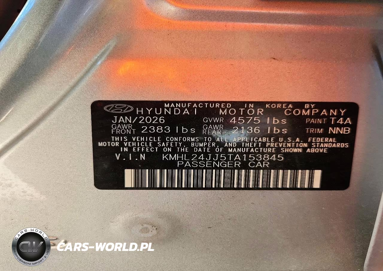 2026 Hyundai Sonata Hybrid Blue VIN:KMHL24JJ5TA153845 - 12
