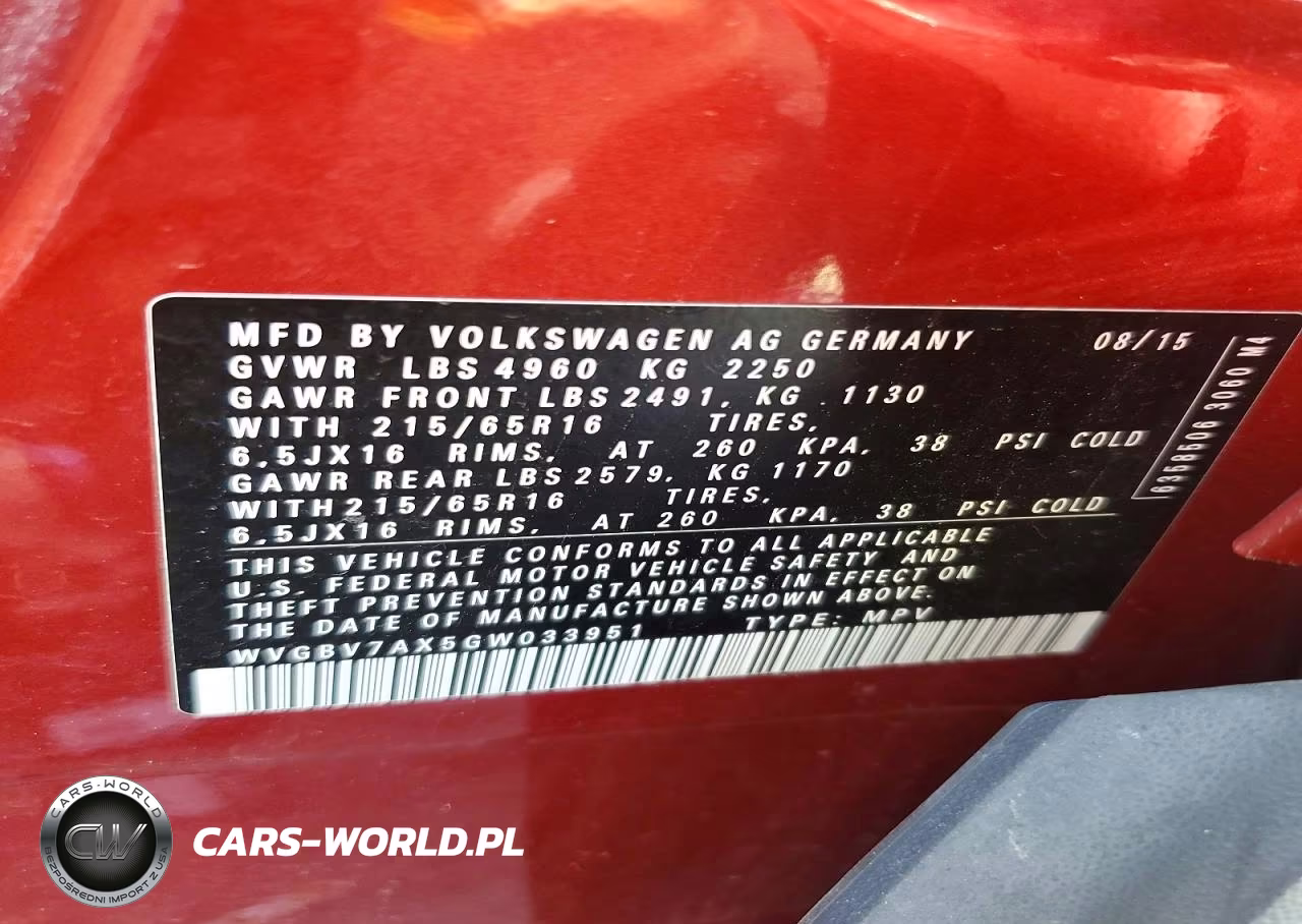 2016 Volkswagen Tiguan S VIN:WVGBV7AX5GW033951 - 13