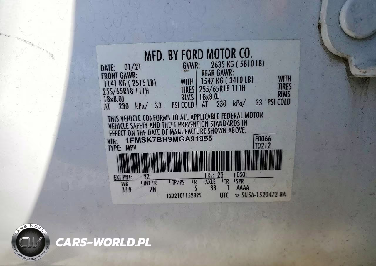 2021 Ford Explorer VIN:1FMSK7BH9MGA91955 - 13