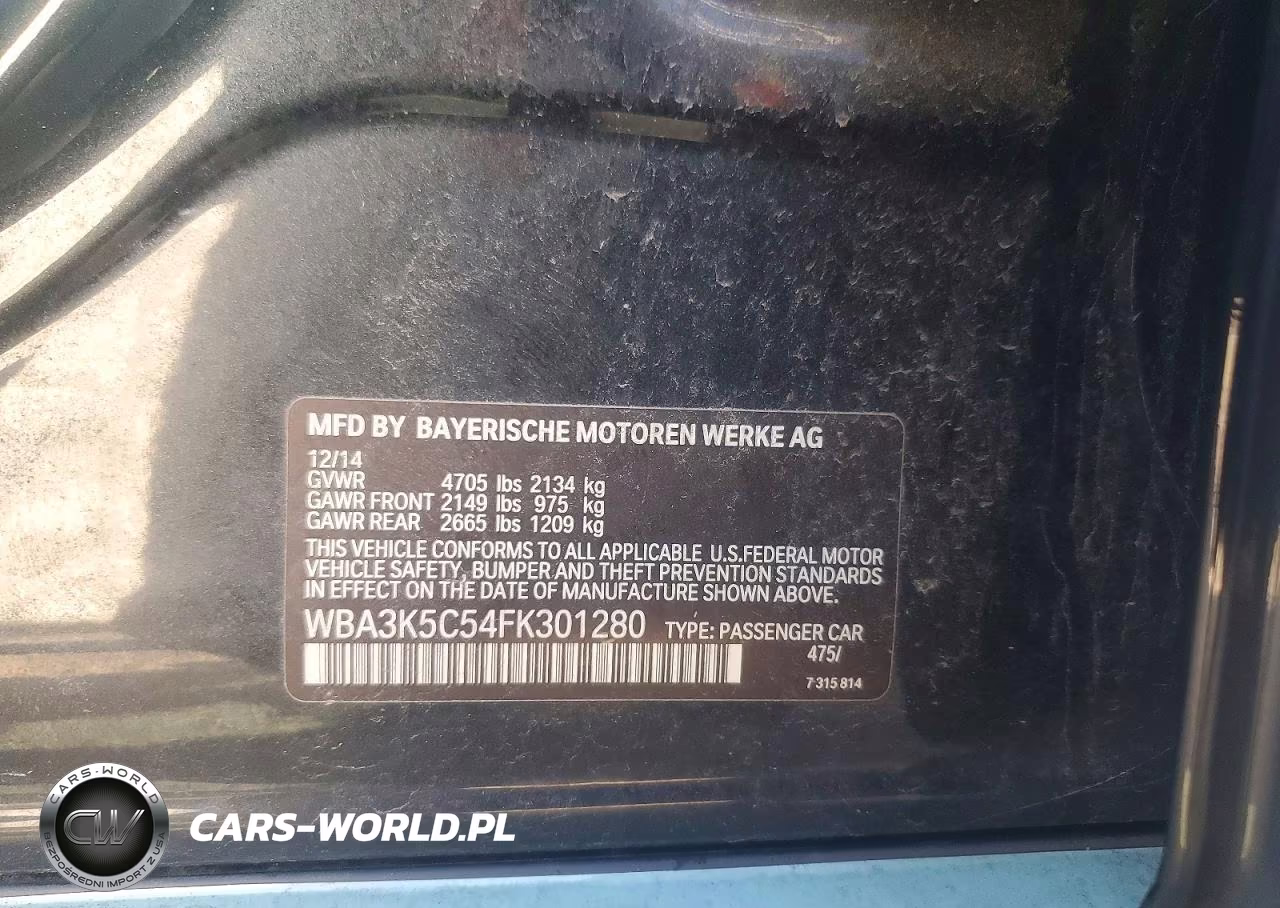 2015 BMW 328 D xDrive VIN:WBA3K5C54FK301280 - 13
