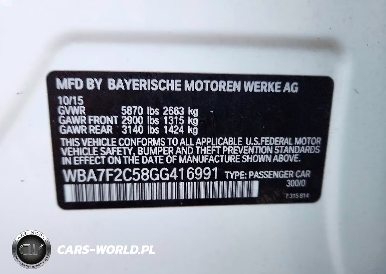 2016 BMW 750 Xi VIN:WBA7F2C58GG416991 - 12