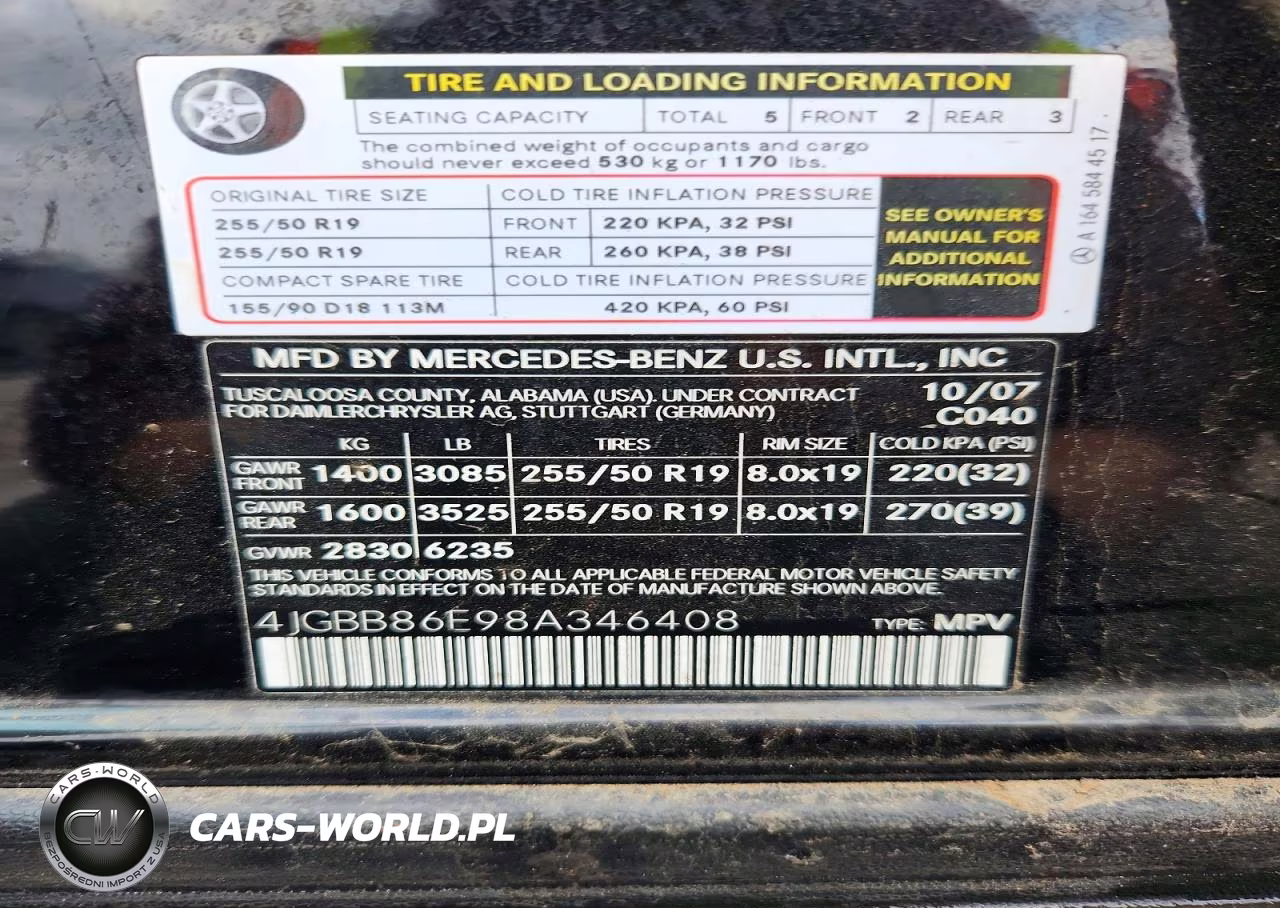 2008 Mercedes-Benz Ml 350 VIN:4JGBB86E98A346408 - 13