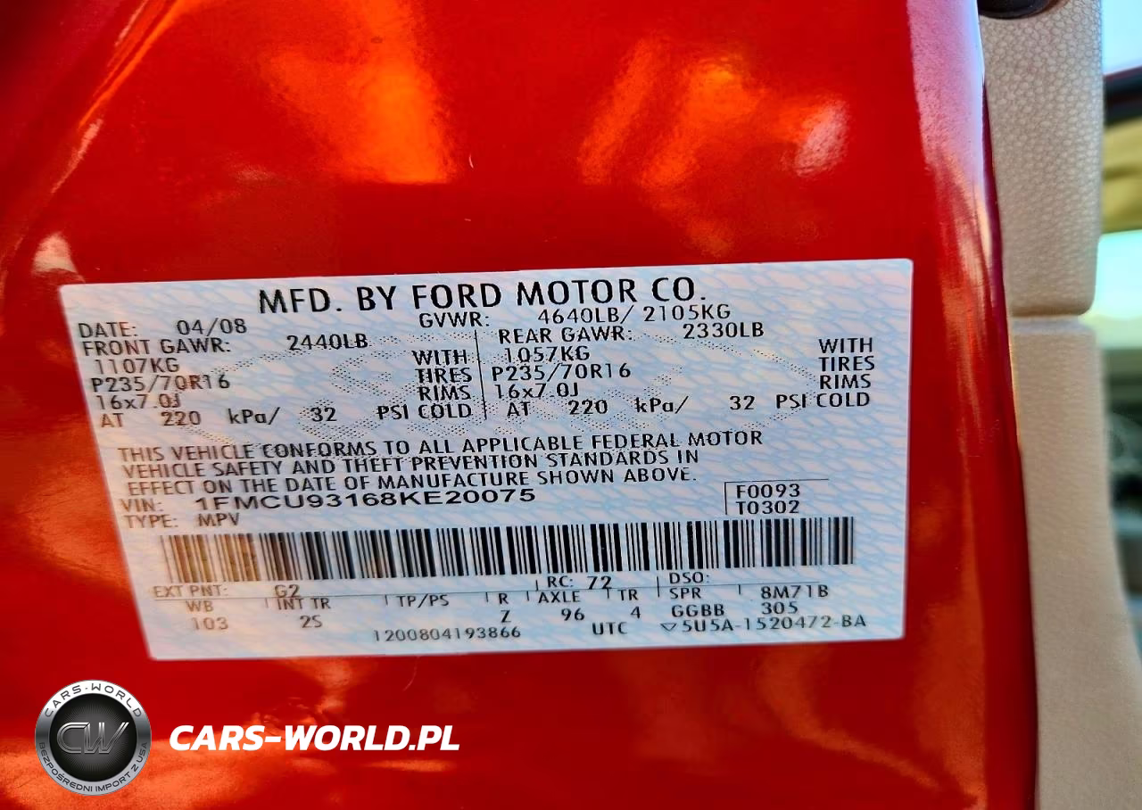 2008 Ford Escape Xlt VIN:1FMCU93168KE20075 - 14