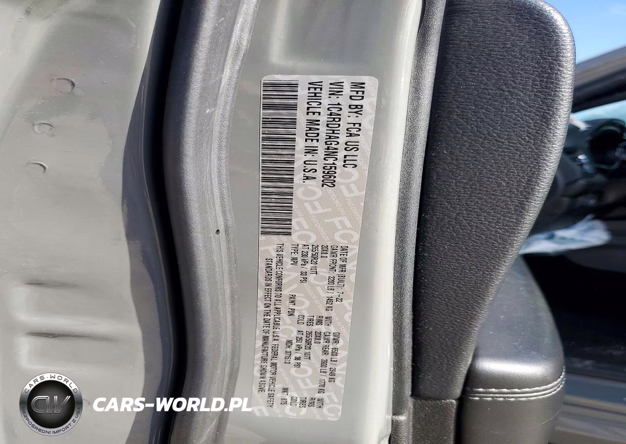 2022 Dodge Durango Sxt VIN:1C4RDHAG4NC159602 - 13
