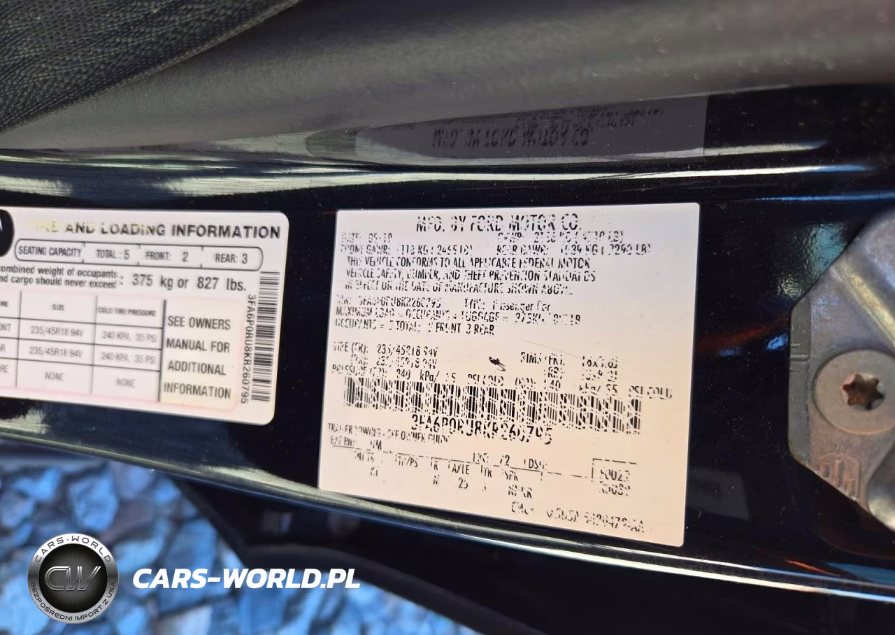 2019 Ford Fusion Titanium VIN:3FA6P0RU8KR260795 - 12