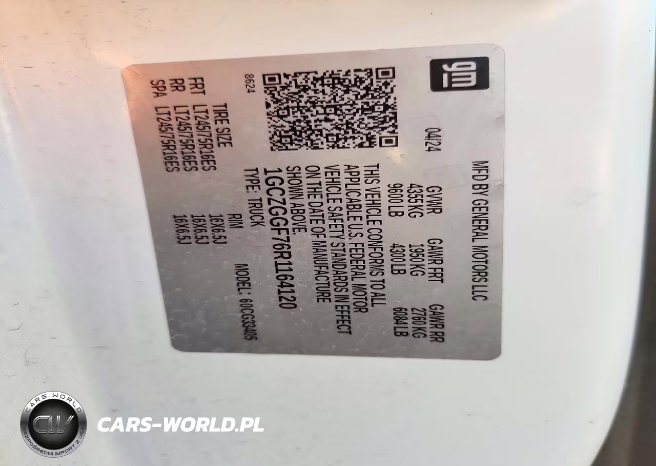 2024 Chevrolet Express G3500 VIN:1GCZGGF76R1164120 - 11