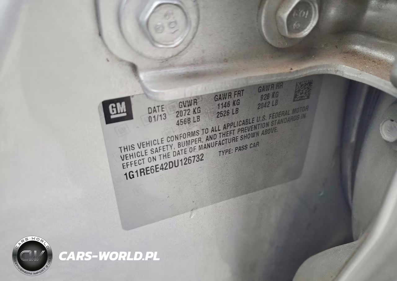 2013 Chevrolet Volt VIN:1G1RE6E42DU126732 - 12