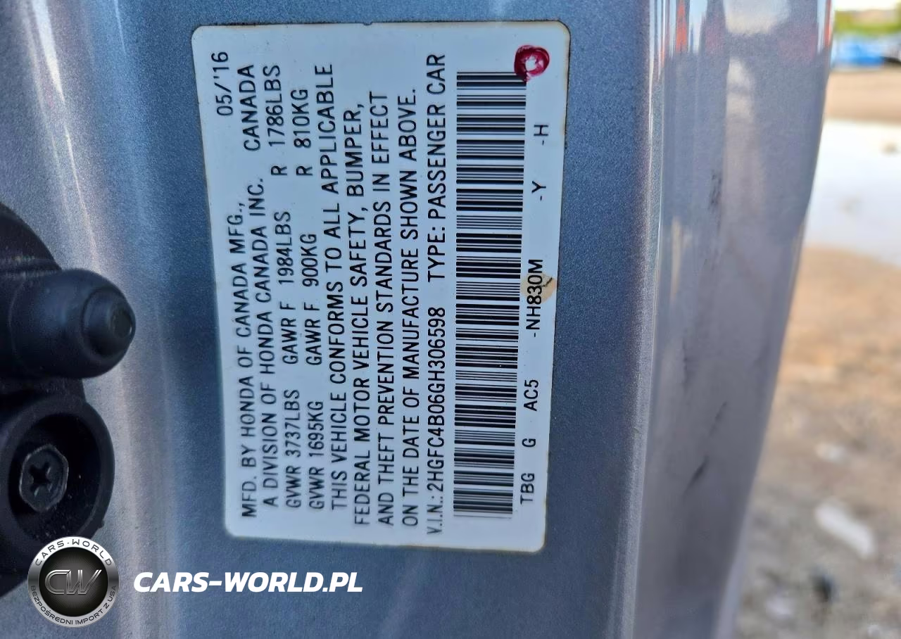 2016 Honda Civic Lx VIN:2HGFC4B06GH306598 - 13