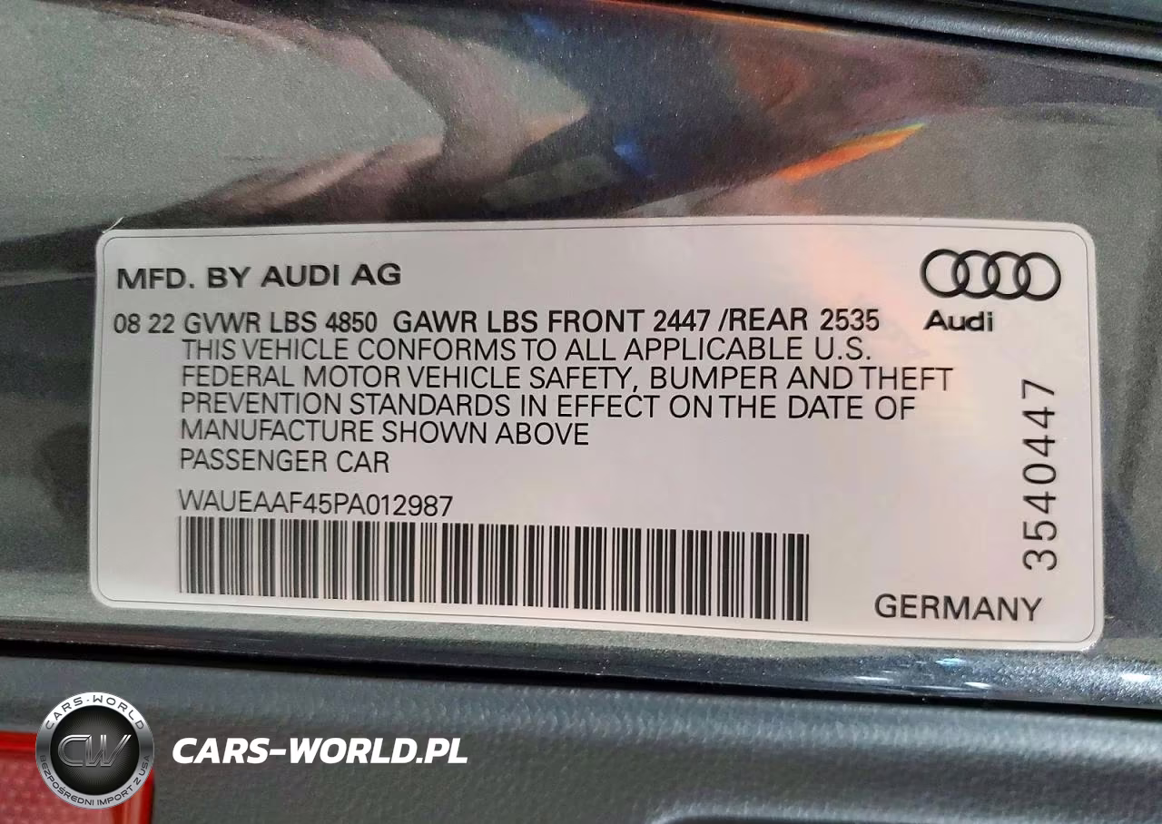 2023 Audi A4 Premium Plus 45 VIN:WAUEAAF45PA012987 - 12